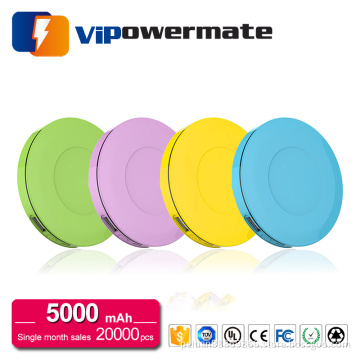 Round promotional price products slim universal portable rohs power bank charger 6000mah